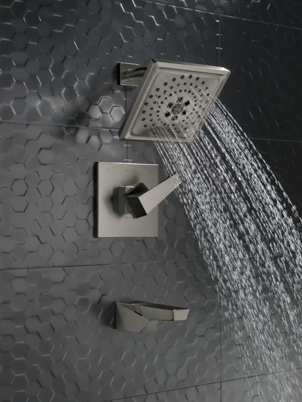 DELTA Trillian 14 Series H2Okinetic Tub Shower Trim — Lumicoat® Black Stainless