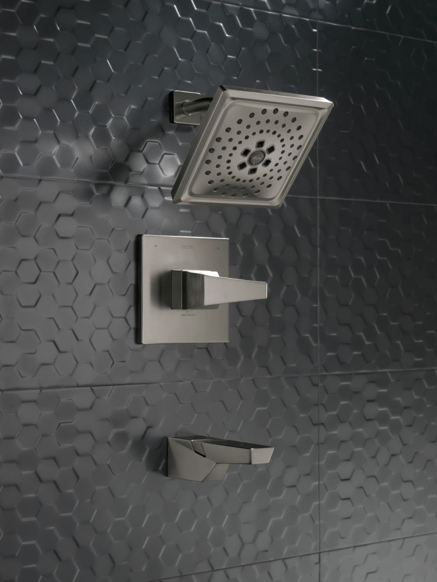 DELTA Trillian 14 Series H2Okinetic Tub Shower Trim — Lumicoat® Black Stainless