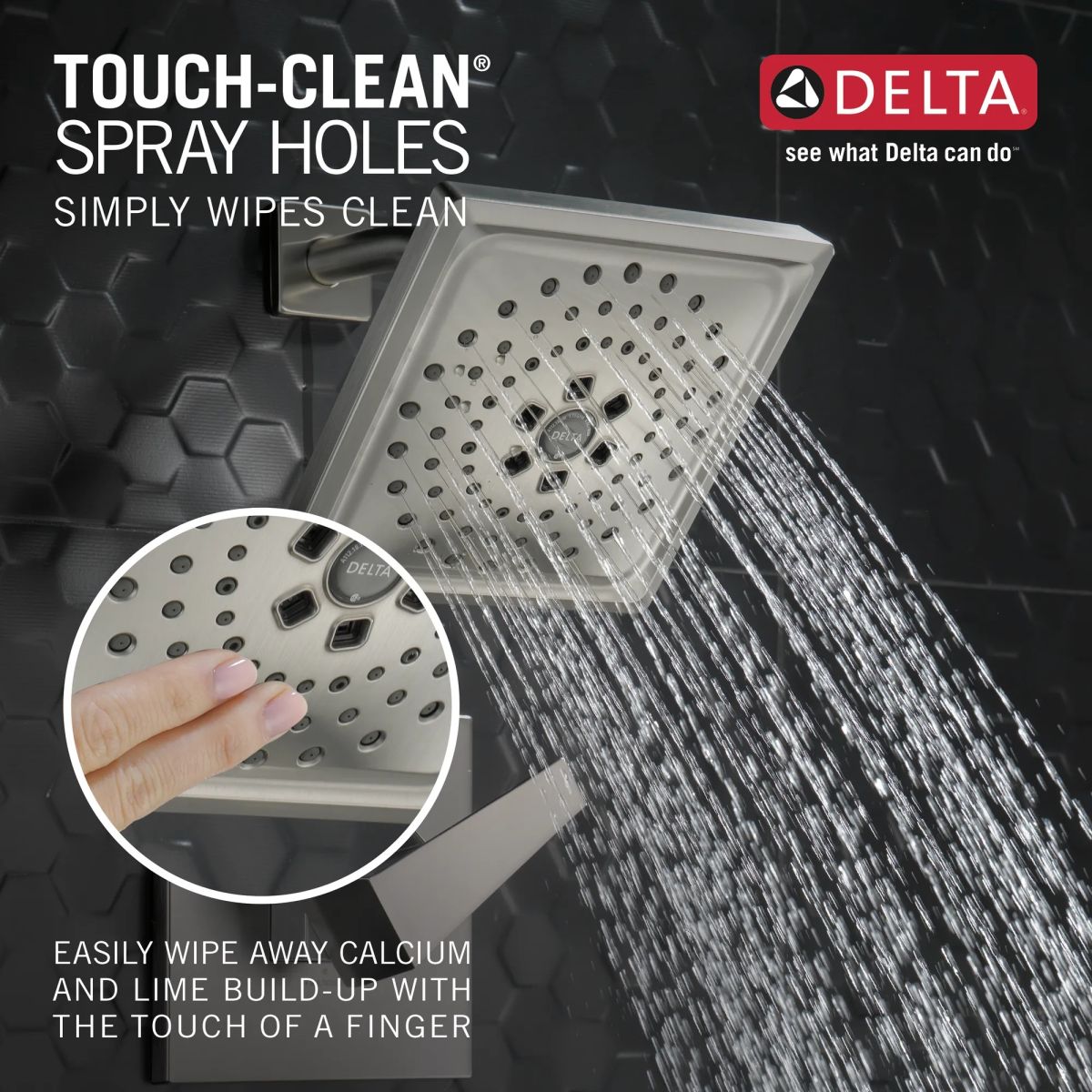 DELTA Trillian 14 Series H2Okinetic Tub Shower Trim — Lumicoat® Stainless