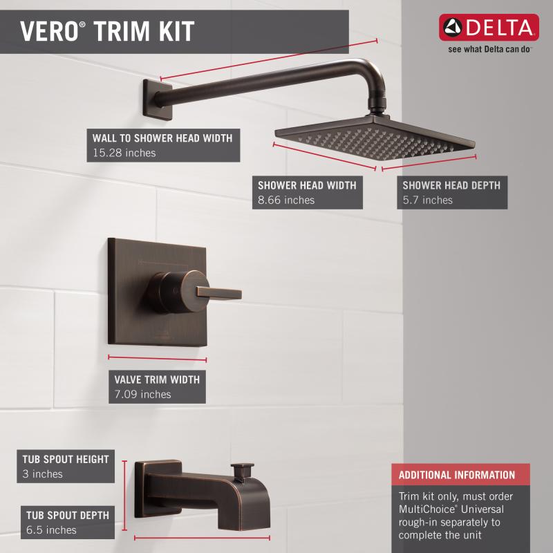 DELTA Vero Monitor 14 Series Tub & Shower Trim — Venetian Bronze