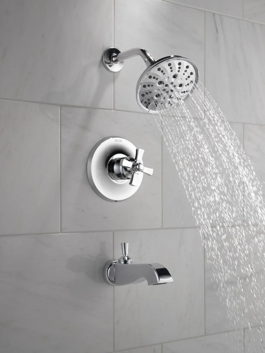DELTA Dorval Handle - Volume FM Tub Filler/ 14S — Chrome