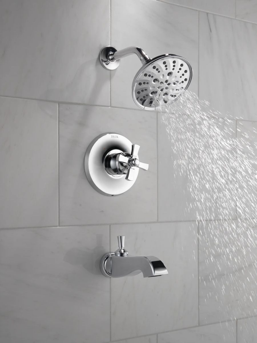 DELTA Dorval Handle - Volume FM Tub Filler/ 14S — Chrome