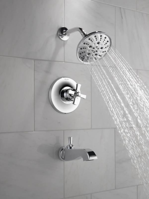 DELTA Dorval Handle - Volume FM Tub Filler/ 14S — Chrome
