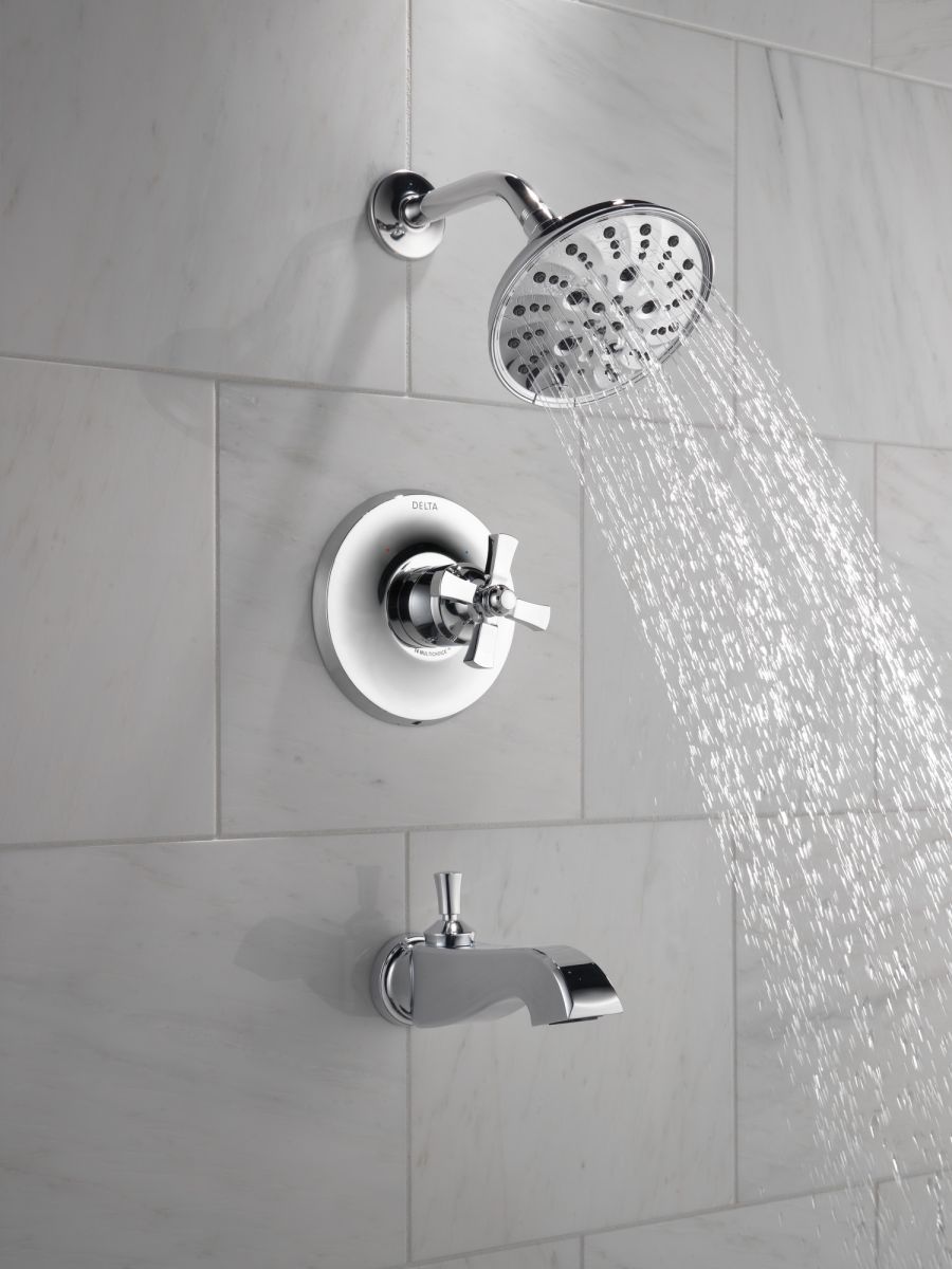 DELTA Dorval Handle - Volume FM Tub Filler/ 14S — Chrome