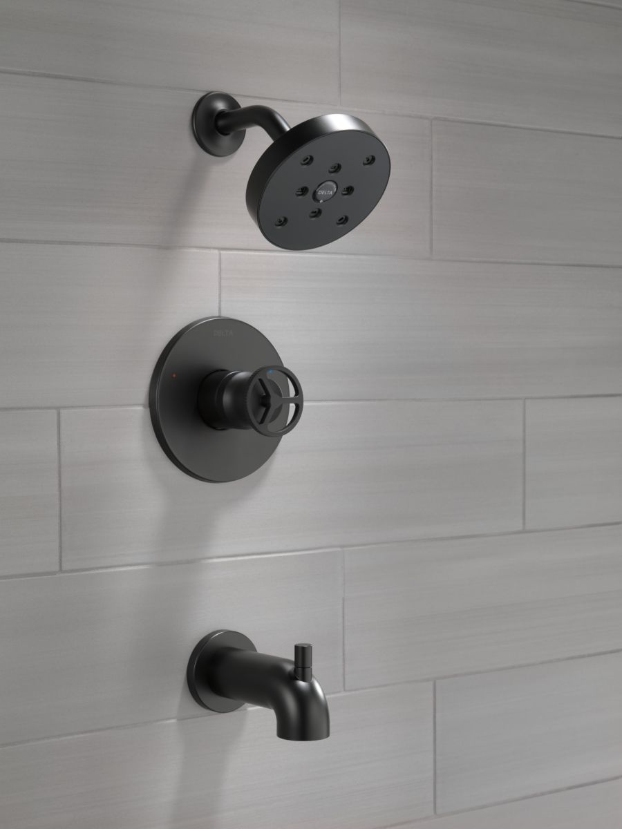DELTA Trinsic H2OKINETIC Tub Shower Trim — Matte Black