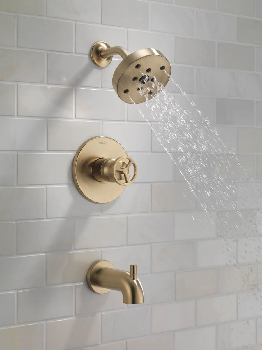 DELTA Trinsic H2OKINETIC Tub Shower Trim — Champagne Bronze