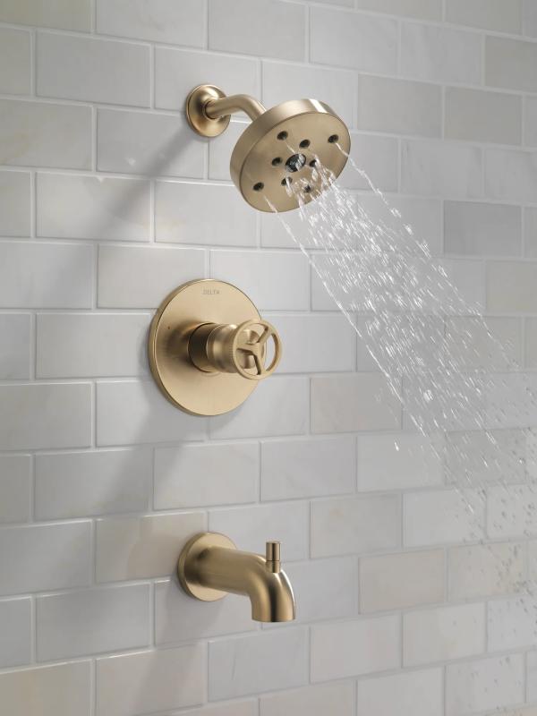 DELTA Trinsic H2OKINETIC Tub Shower Trim — Champagne Bronze