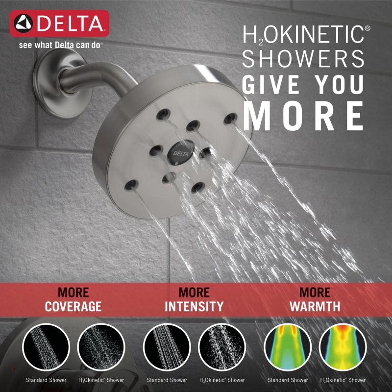 DELTA Trinsic H2OKINETIC Tub Shower Trim — Stainless