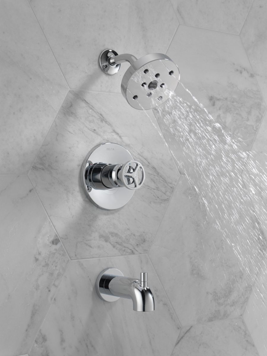 DELTA Trinsic H2OKINETIC Tub Shower Trim — Chrome