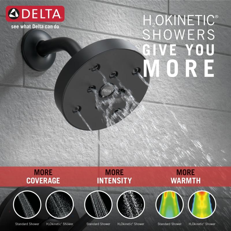 DELTA Trinsic Monitor 14 Series H2OKINETIC Tub & Shower Trim — Matte Black