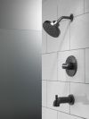 DELTA Universal Showering Components H2OKINETIC 5-Setting Contemporary Raincan Shower Head — Matte Black