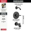 DELTA Trinsic Monitor 14 Series Tub & Shower Trim - Less Head — Matte Black