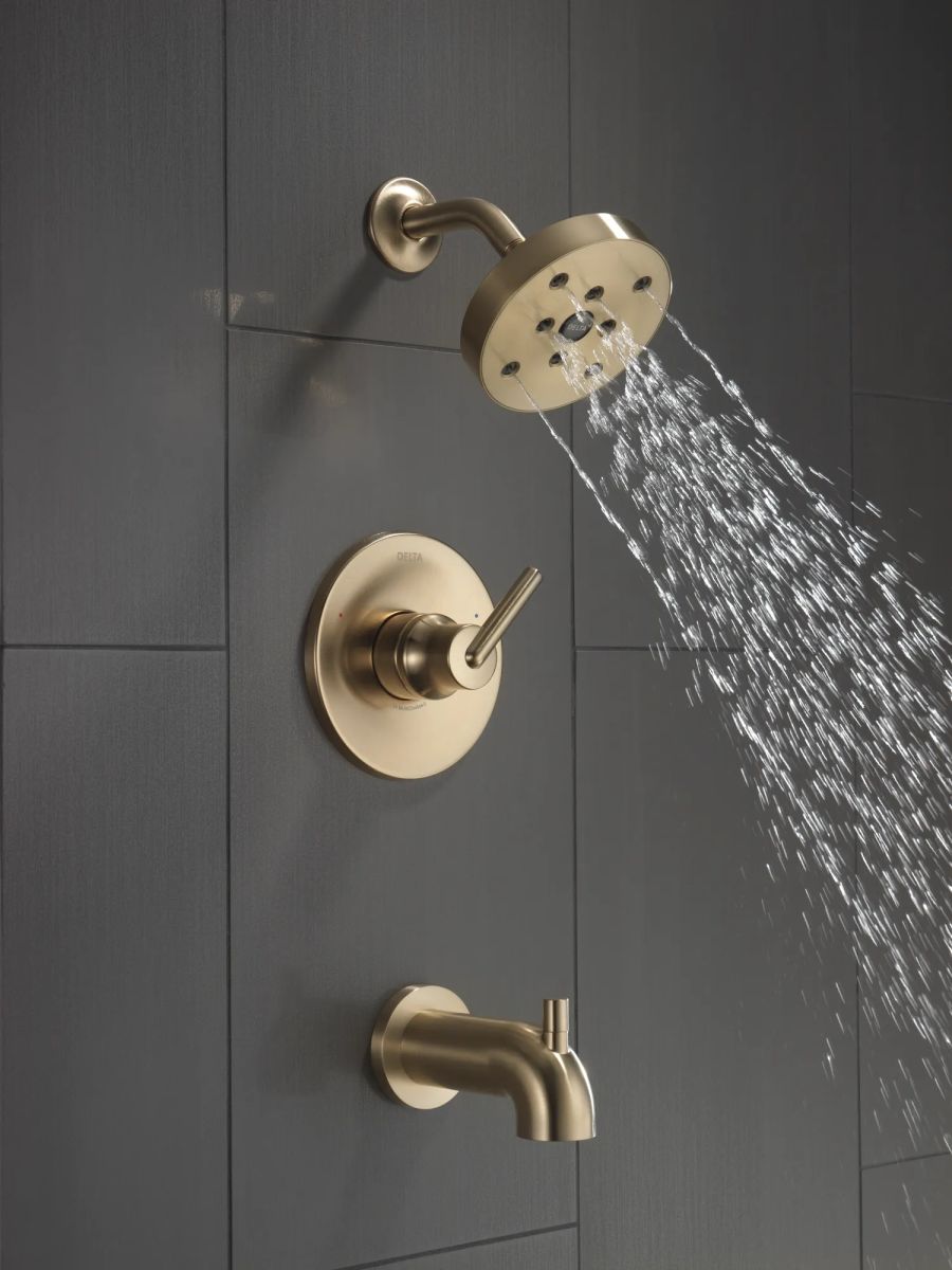 DELTA Trinsic Monitor 14 Series H2OKINETIC Tub & Shower Trim — Champagne Bronze
