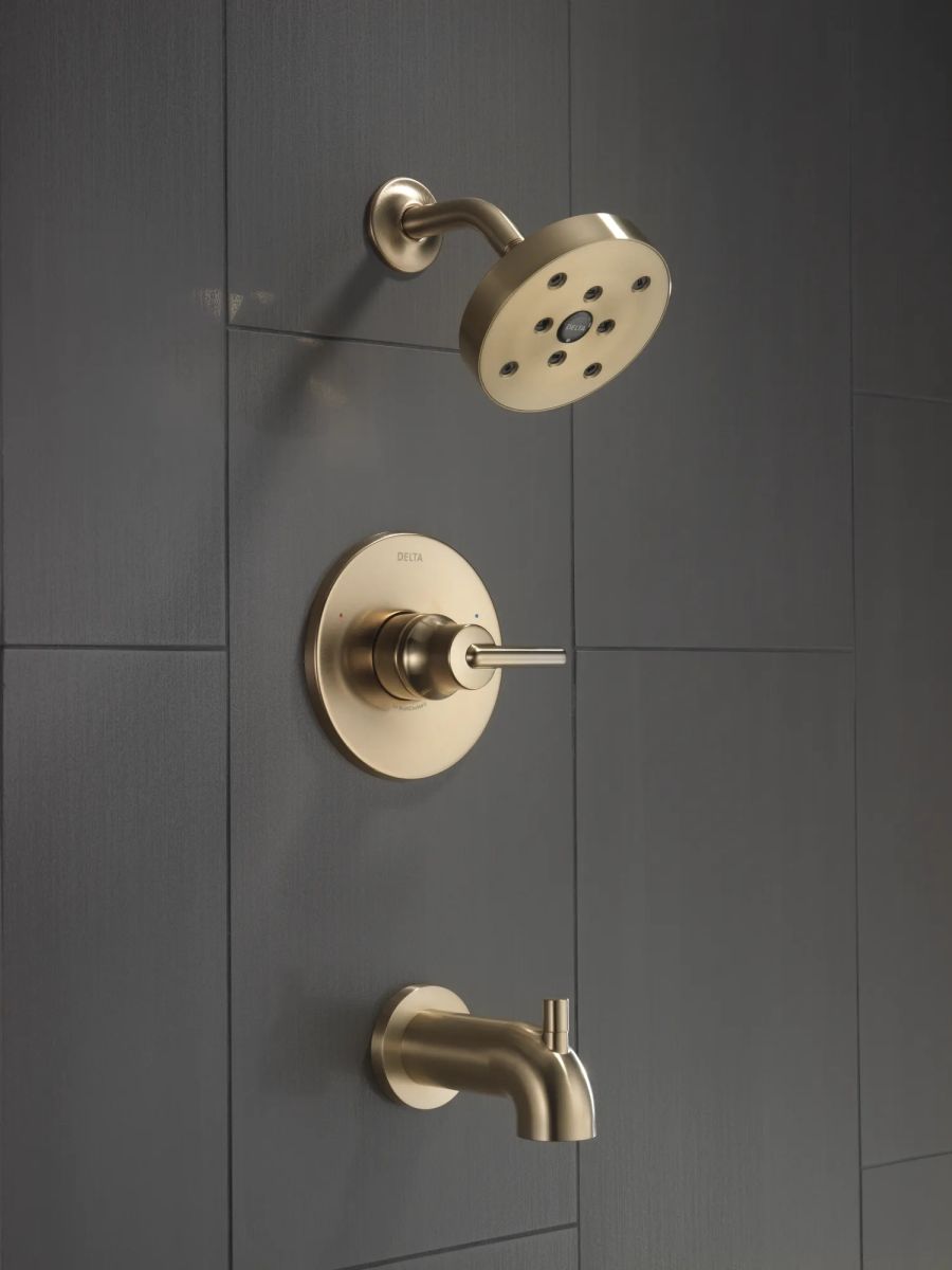 DELTA Trinsic Monitor 14 Series H2OKINETIC Tub & Shower Trim — Champagne Bronze