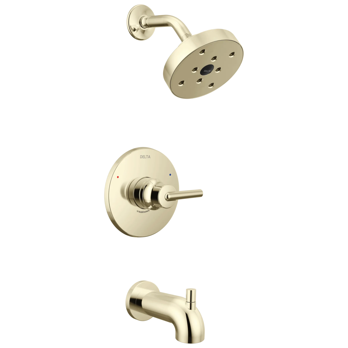 DELTA Trinsic Monitor 14 Series H2OKINETIC Single Handle Tub & Shower Trim — Polished Nickel