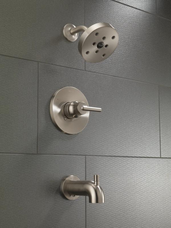 DELTA Trinsic Monitor 14 Series H2OKINETIC Tub & Shower Trim — Stainless