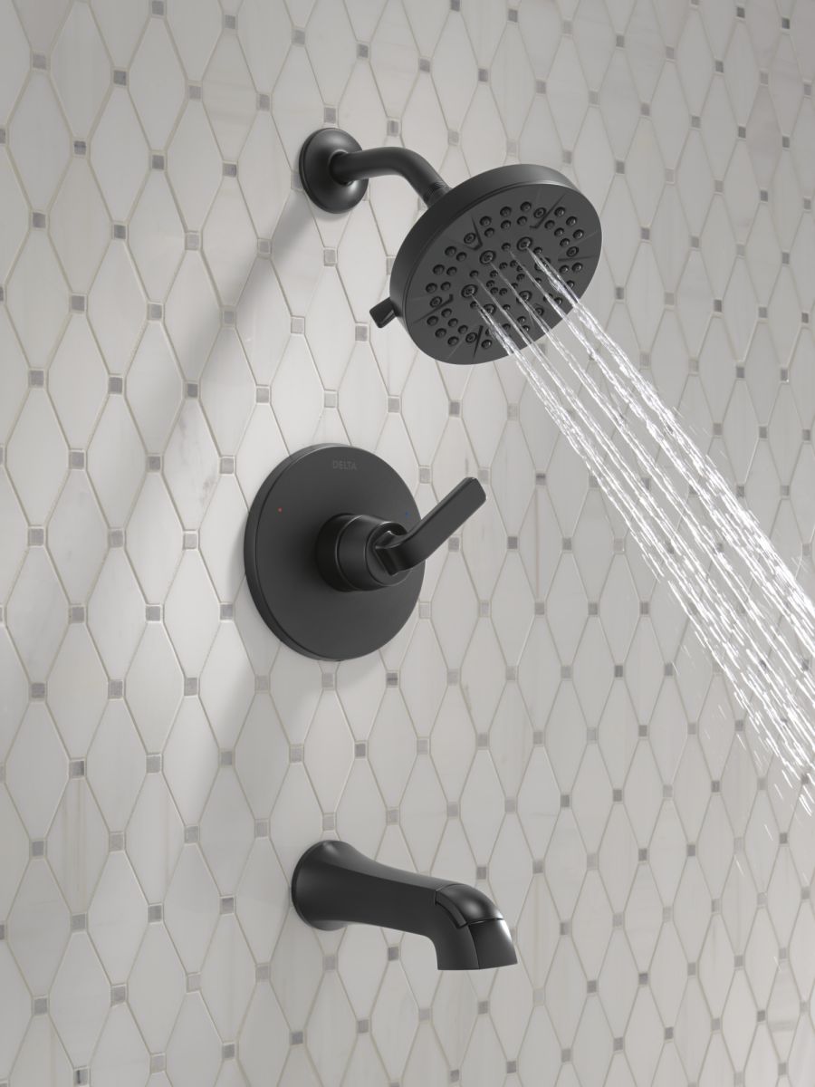 DELTA Lineax Monitor 14 Series Tub & Shower Trim — Matte Black
