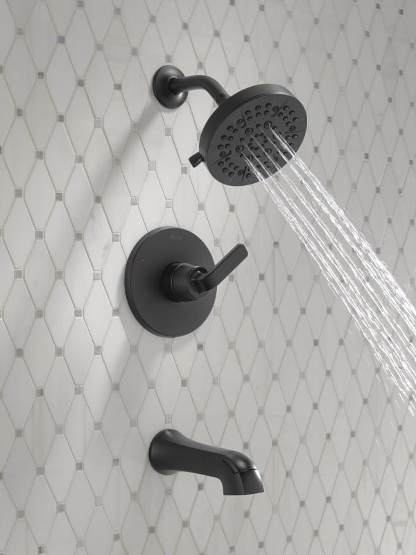 DELTA Lineax Monitor 14 Series Tub & Shower Trim — Matte Black