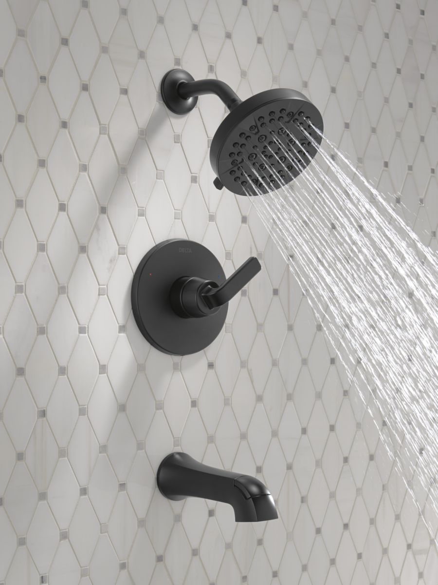 DELTA Lineax Monitor 14 Series Tub & Shower Trim — Matte Black