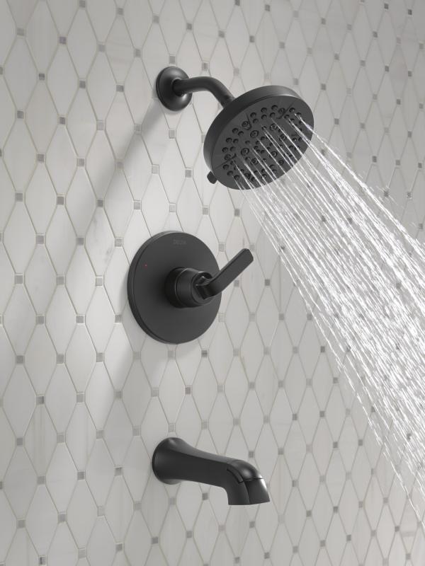 DELTA Lineax Monitor 14 Series Tub & Shower Trim — Matte Black