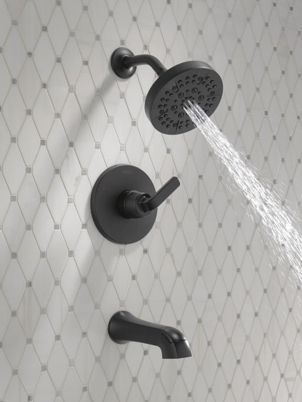 DELTA Lineax Monitor 14 Series Tub & Shower Trim — Matte Black