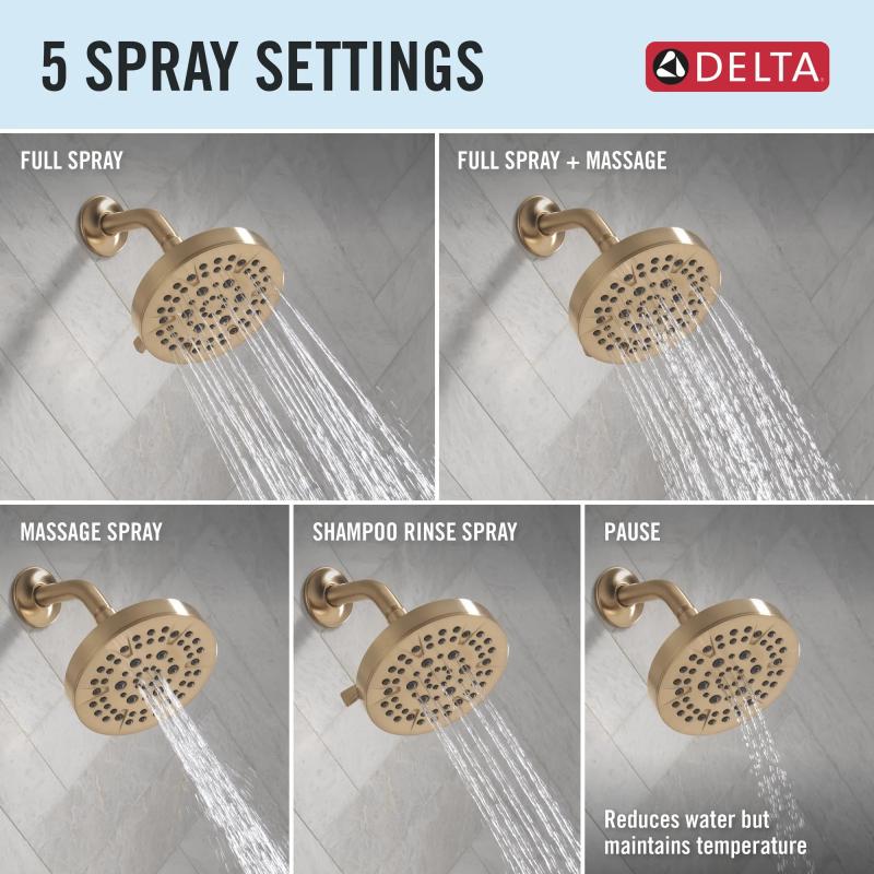DELTA Lineax Monitor 14 Series Tub & Shower Trim — Champagne Bronze