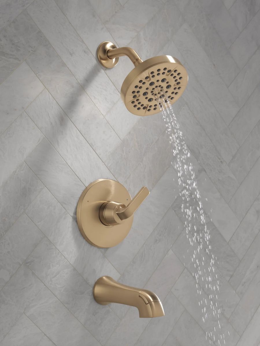 DELTA Lineax Monitor 14 Series Tub & Shower Trim — Champagne Bronze