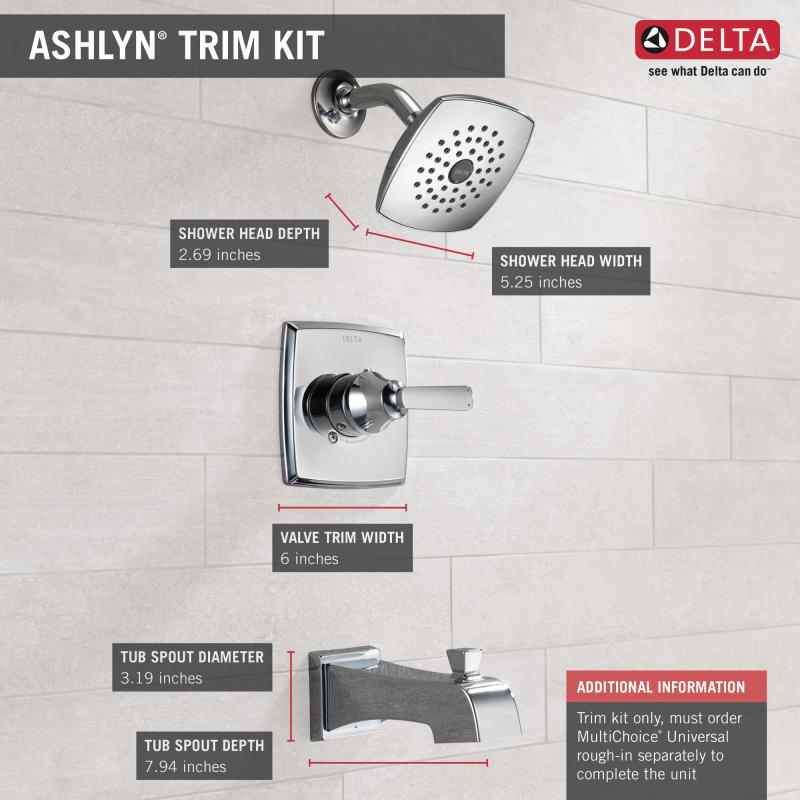 DELTA Ashlyn Monitor 14 Series Tub & Shower Trim — Chrome