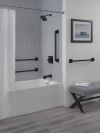 DELTA BathSafety Angular Modern Decorative ADA Grab Bar - 24" — Matte Black