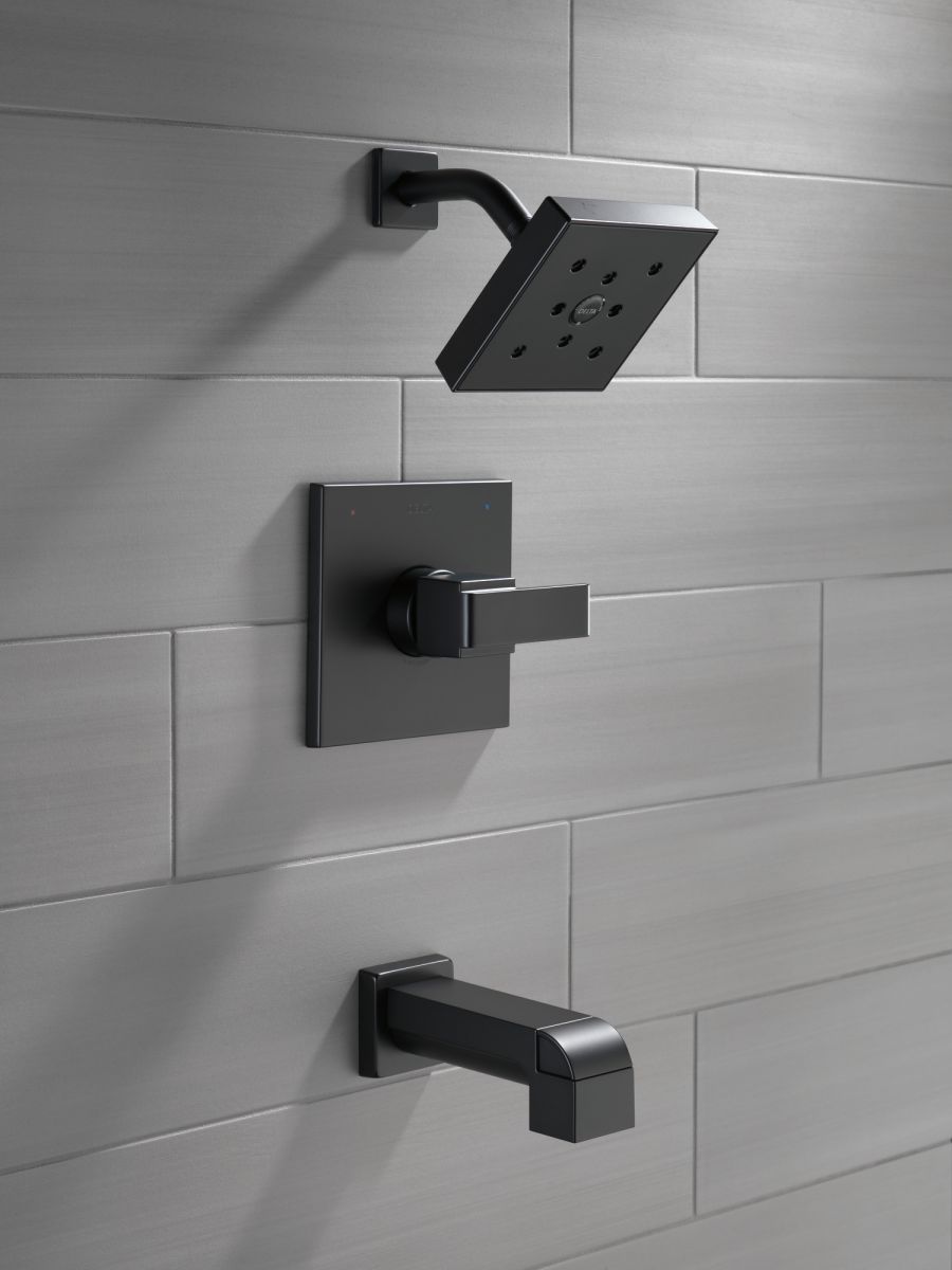 DELTA Ara Monitor 14 Series H2OKINETIC Tub & Shower Trim — Matte Black