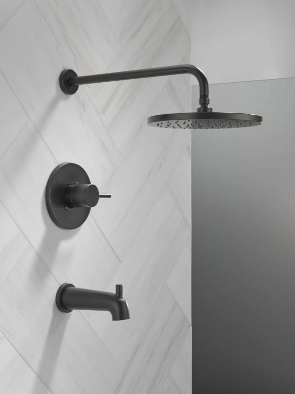 DELTA Modern Monitor 14 Series Tub & Shower Trim — Matte Black