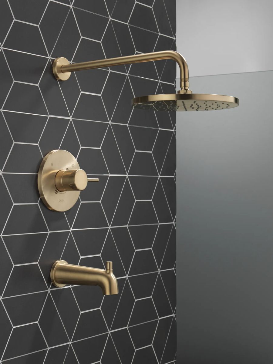 DELTA Modern Monitor 14 Series Tub & Shower Trim — Champagne Bronze