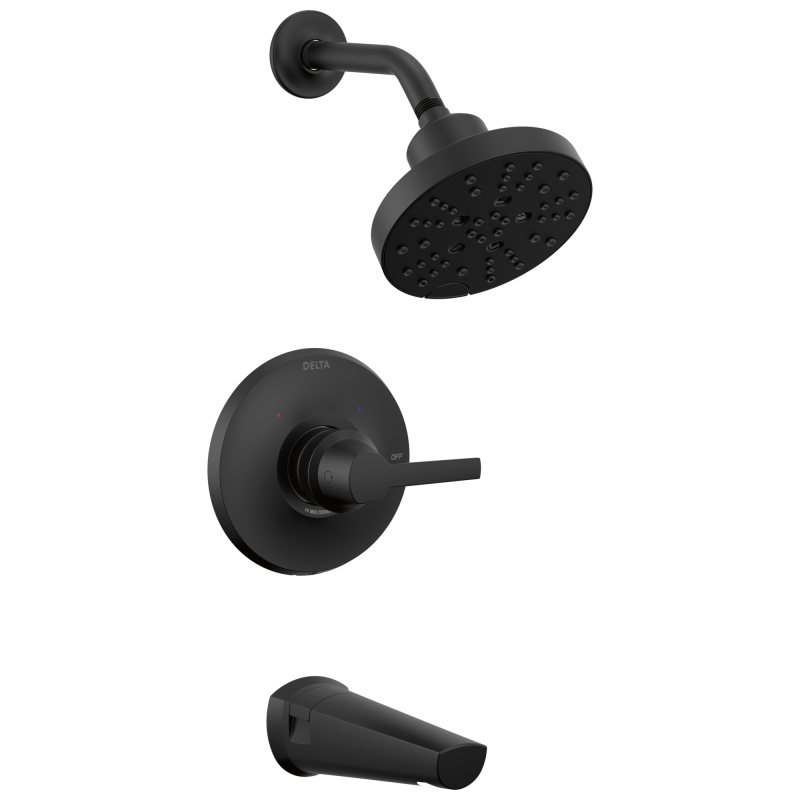 DELTA Galeon 14S Tub Shower Trim with H2OKinetic — Matte Black
