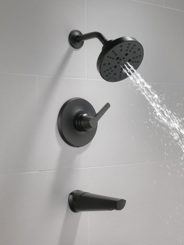 DELTA Galeon 14S Tub Shower Trim with H2OKinetic — Matte Black