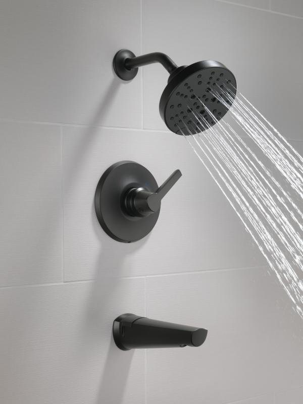 DELTA Galeon 14S Tub Shower Trim with H2OKinetic — Matte Black
