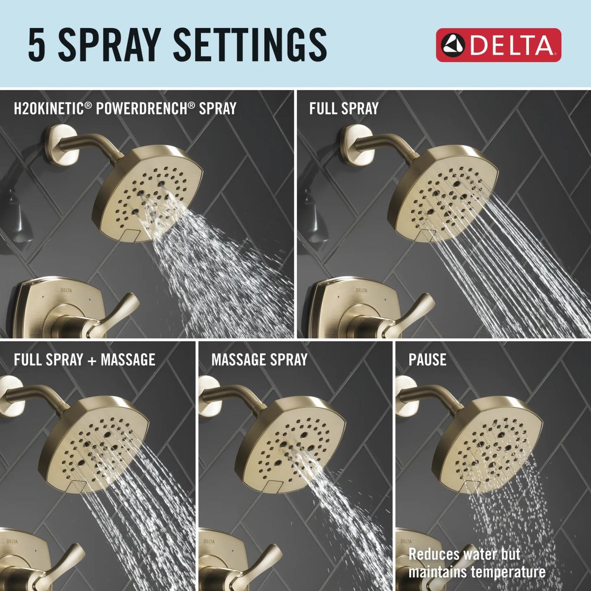 DELTA Stryke 14 Series Tub and Shower — Lumicoat® Champagne Bronze