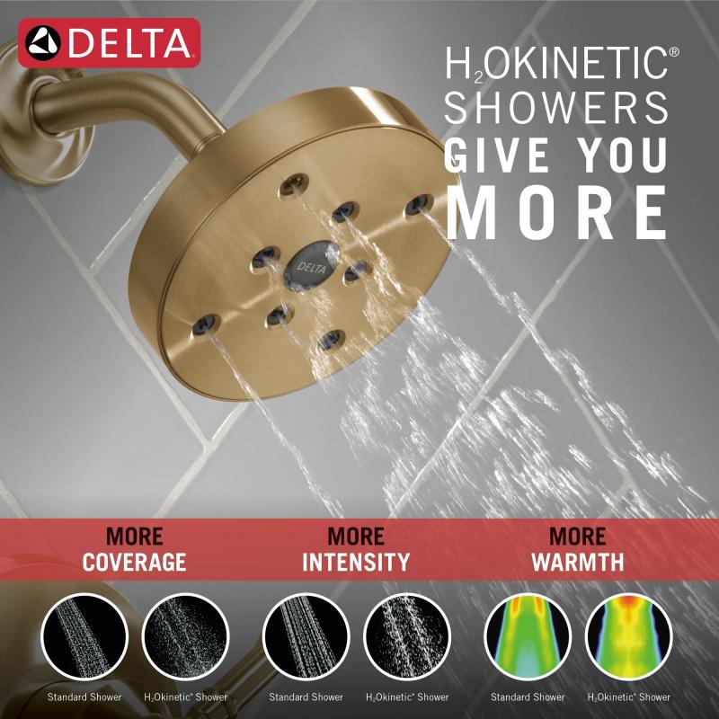 DELTA Broderick 14 Series Tub Shower Trim — Lumicoat® Champagne Bronze