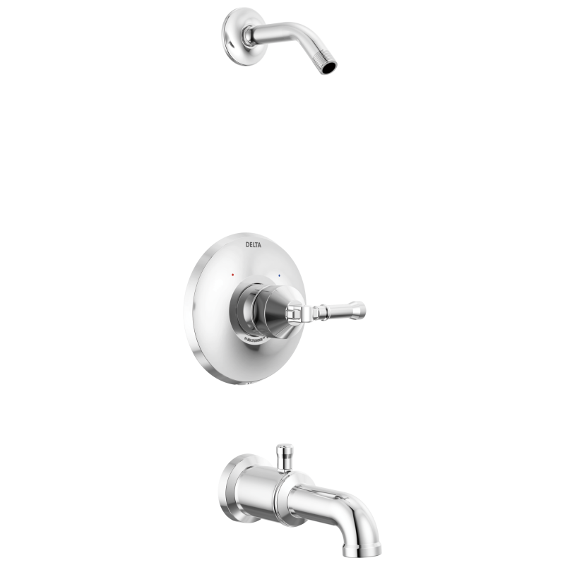 DELTA Broderick 14 Series Tub Shower Trim - Less Head — Lumicoat® Chrome