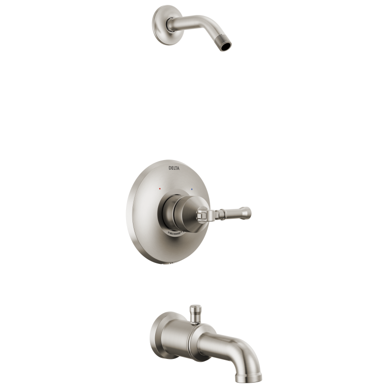 DELTA Broderick 14 Series Tub Shower Trim - Less Head — Lumicoat® Stainless