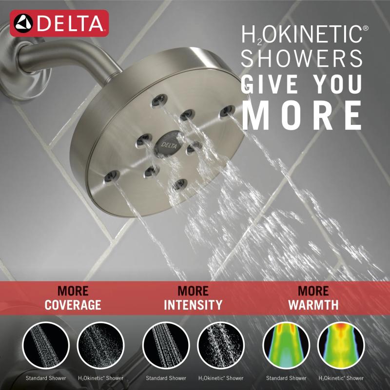 DELTA Broderick 14 Series Tub Shower Trim — Lumicoat® Stainless