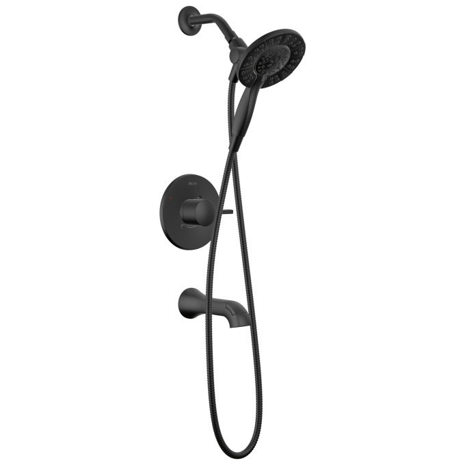 DELTA Albion  Monitor 14 Series Tub and Shower Trim Only with In2ition Hand Shower — Matte Black