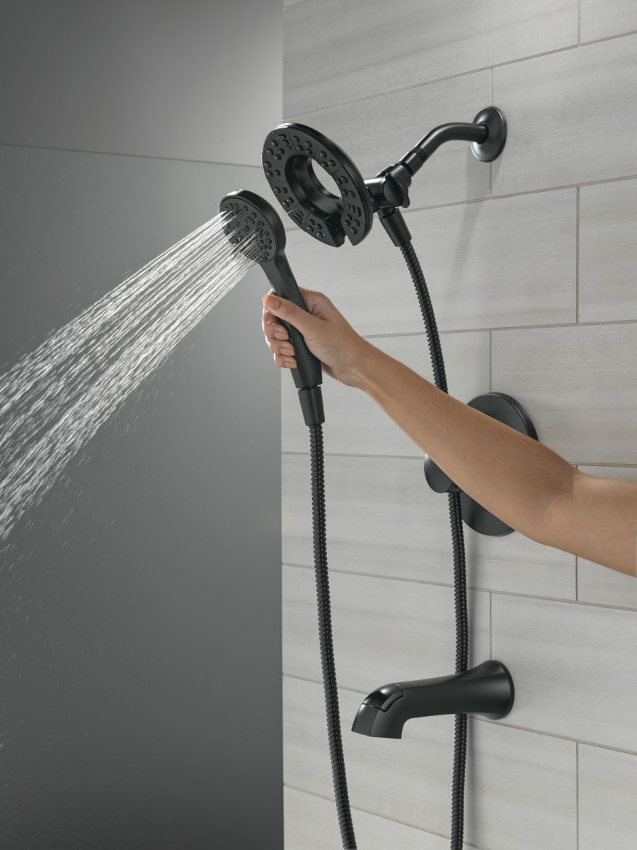 DELTA Albion  Monitor 14 Series Tub and Shower Trim Only with In2ition Hand Shower — Matte Black