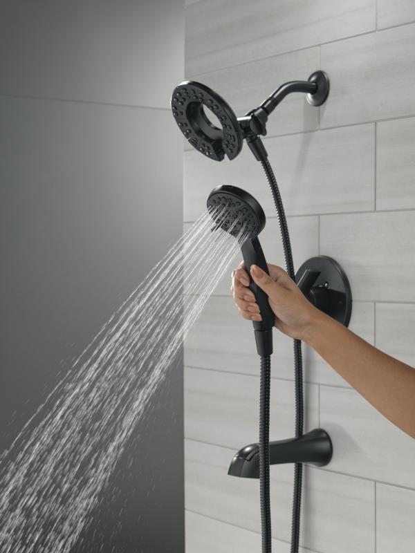 DELTA Albion  Monitor 14 Series Tub and Shower Trim Only with In2ition Hand Shower — Matte Black