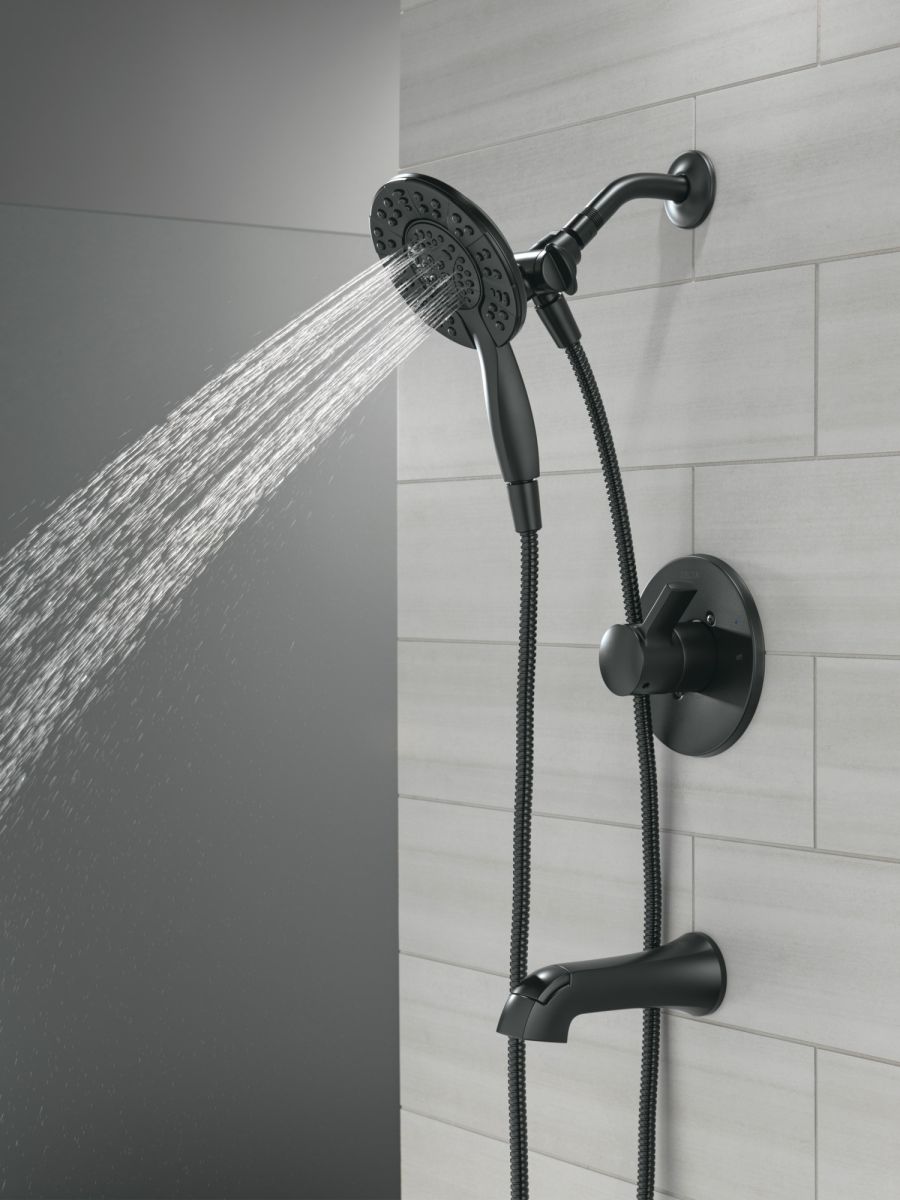 DELTA Albion  Monitor 14 Series Tub and Shower Trim Only with In2ition Hand Shower — Matte Black