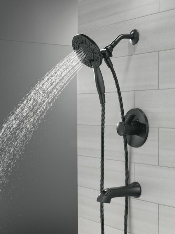 DELTA Albion  Monitor 14 Series Tub and Shower Trim Only with In2ition Hand Shower — Matte Black