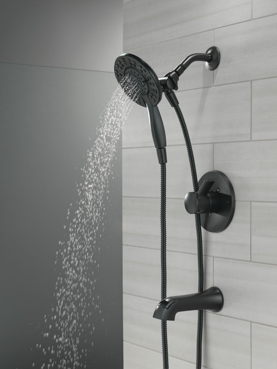 DELTA Albion  Monitor 14 Series Tub and Shower Trim Only with In2ition Hand Shower — Matte Black