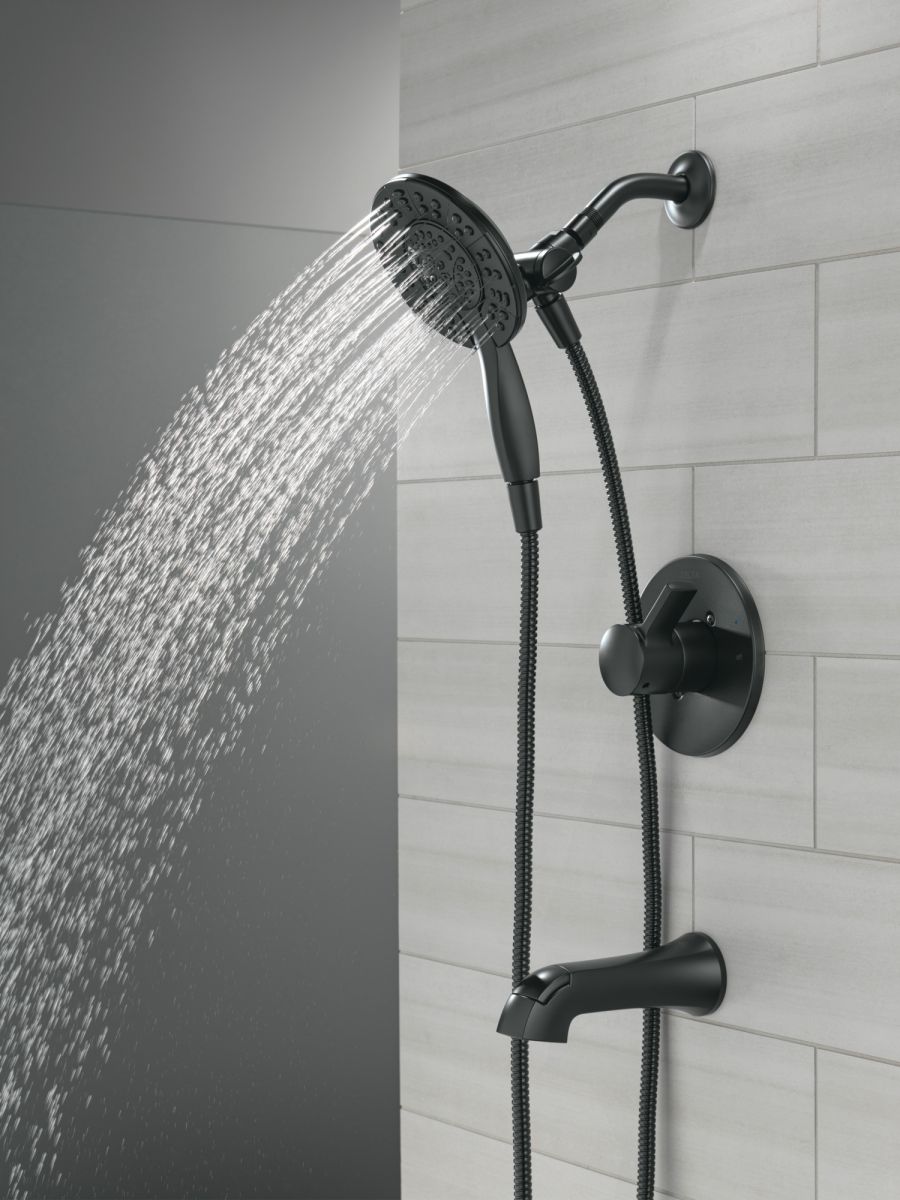 DELTA Albion  Monitor 14 Series Tub and Shower Trim Only with In2ition Hand Shower — Matte Black