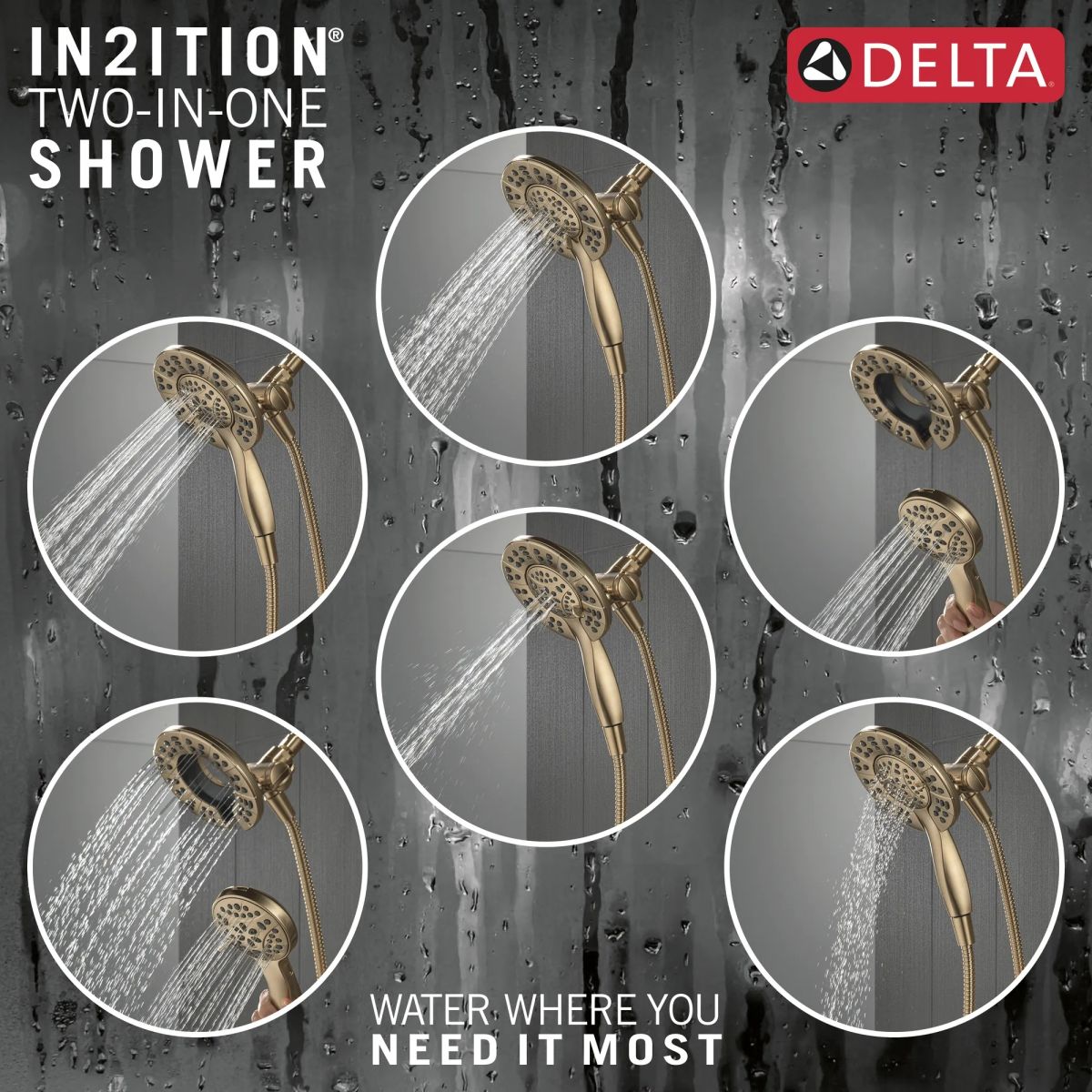 DELTA Albion  Monitor 14 Series Tub and Shower Trim Only with In2ition Hand Shower — Champagne Bronze