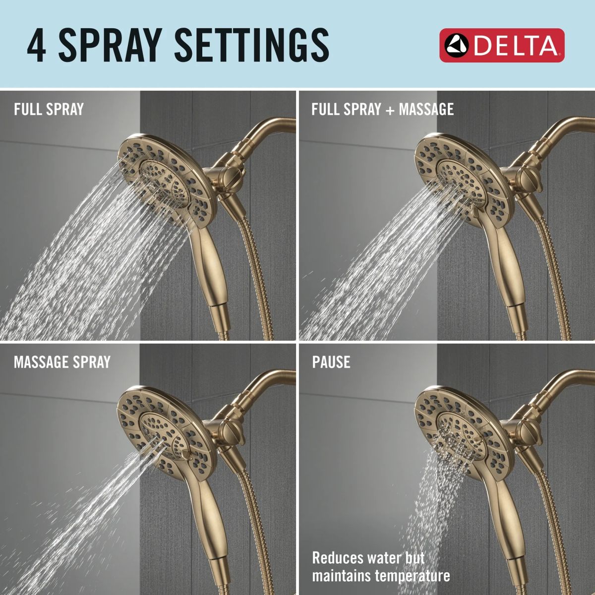 DELTA Albion  Monitor 14 Series Tub and Shower Trim Only with In2ition Hand Shower — Champagne Bronze