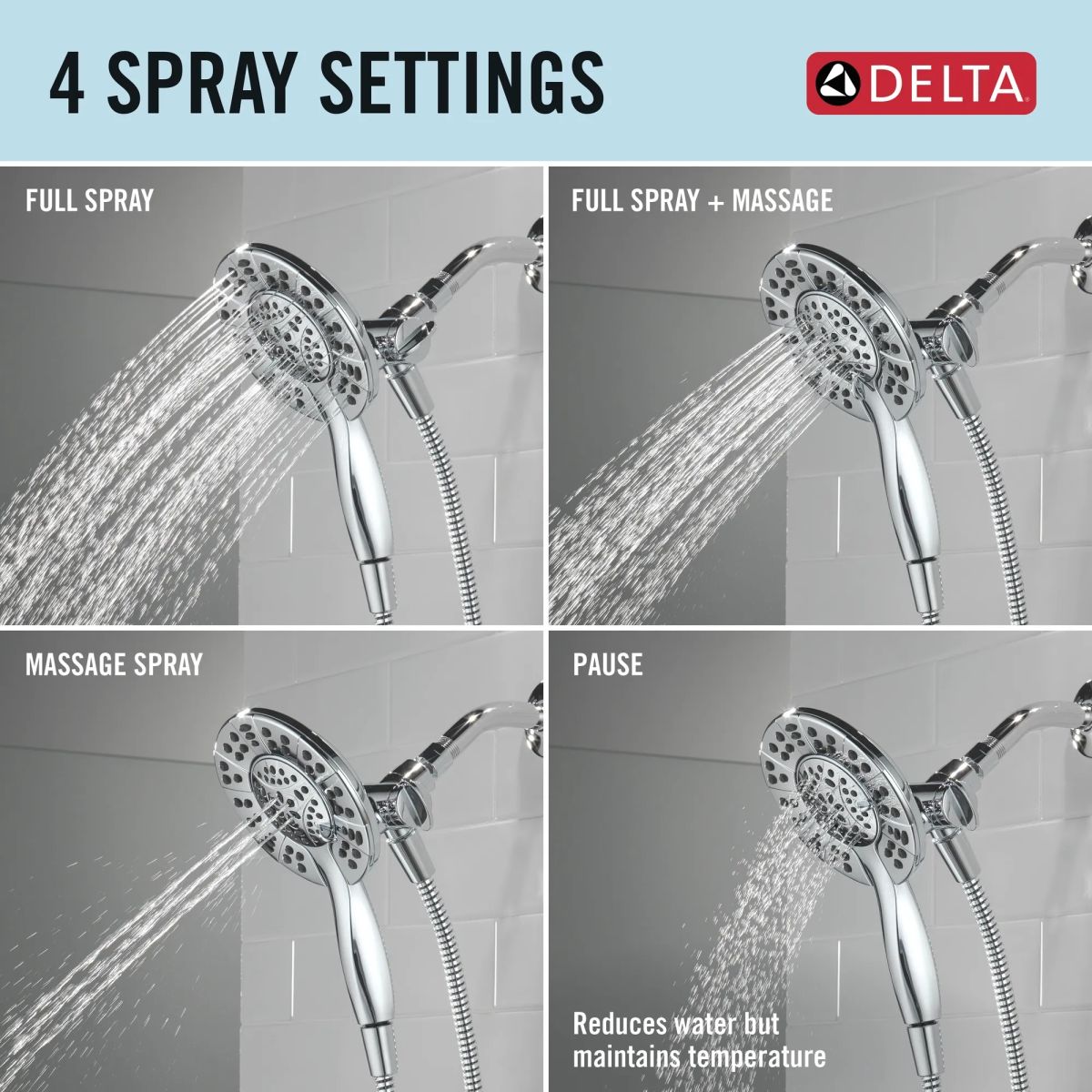 DELTA Albion  Monitor 14 Series Tub and Shower Trim Only with In2ition Hand Shower — Chrome